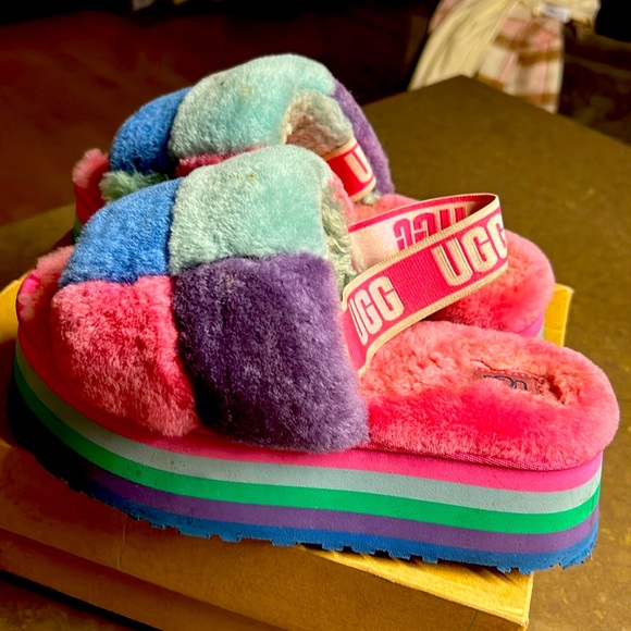 Ugg fluff, platform, rainbow pride - Picture 2 of 2